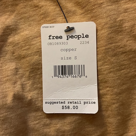 Free People Weekend Rush BD Copper crop top - Picture 4 of 4